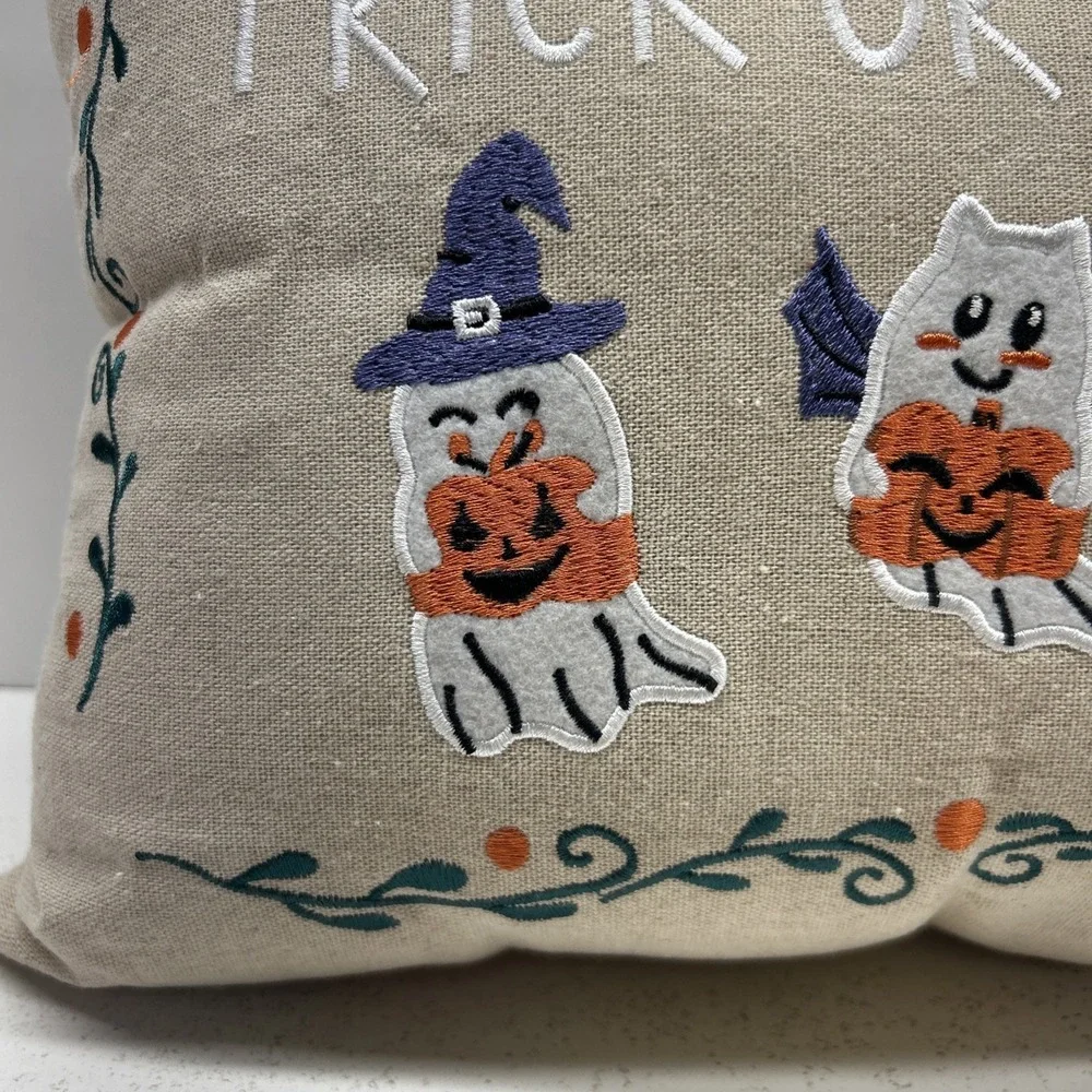 Celebrate Together Halloween Trick Or Treat Ghosts Embroidered Pillow